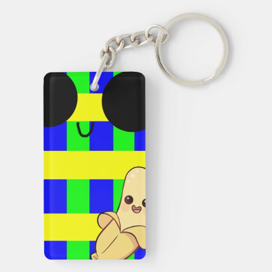 Schattigee banaan met schattige steken sleutelhanger (achterkant)