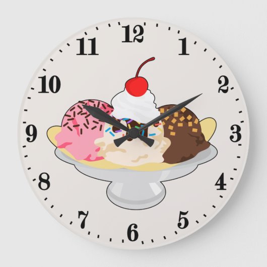 Schattigee banaan split ijs grote klok (Voorkant)