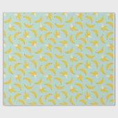 Schattigee bananen op lichtblauw cadeaupapier (Vlak)