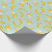 Schattigee bananen op lichtblauw cadeaupapier (Hoek)