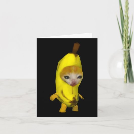 Schattigee bananenkat Happy Bananacat Meme Kitty C Kaart (Voorkant)