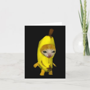 Schattigee bananenkat Happy Bananacat Meme Kitty C Kaart