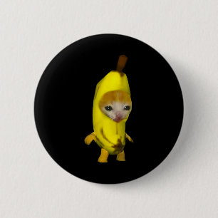 Schattigee bananenkat Happy Bananacat Meme Kitty C Ronde Button 5,7 Cm