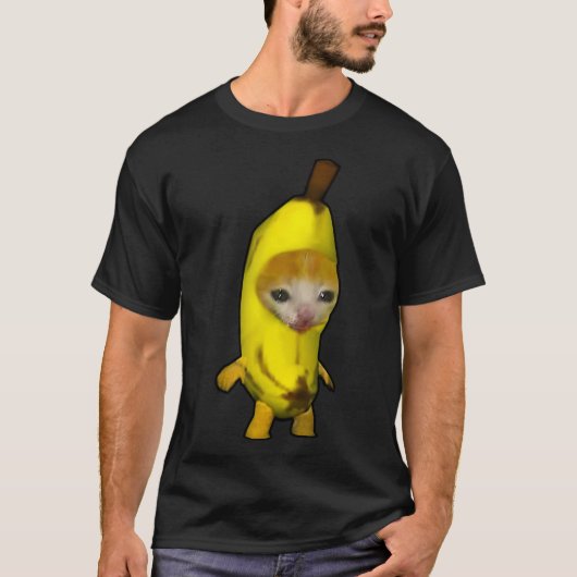 Schattigee bananenkat Happy Bananacat Meme Kitty C T-shirt (Voorkant)