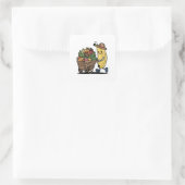 Schattigee bananenteler duwt fruitkar Sticker (Tas)