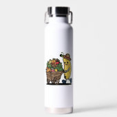 Schattigee bananenteler duwt fruitkar Sticker Waterfles (Voorkant)