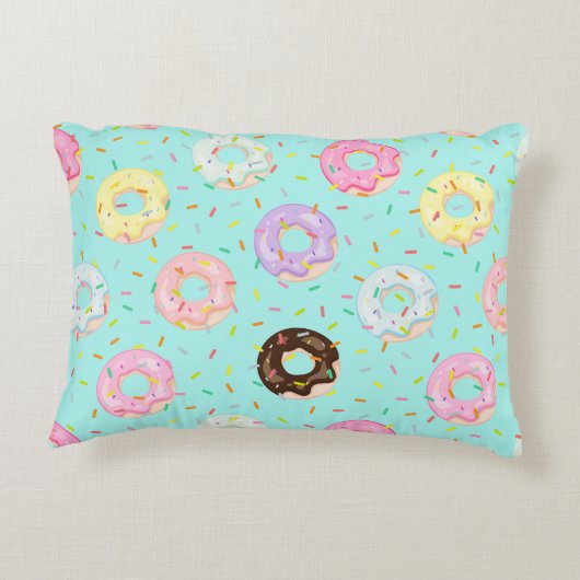 Schattigee banketbakkerij winkel Sprinkles Donuts  Accent Kussen (Achterkant)