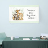Schattigee Banner Safari Dieren voor Baby shower P (Beurs)