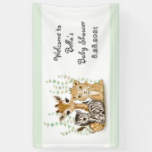 Schattigee Banner Safari Dieren voor Baby shower P (Verticaal)