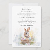 Schattigee banny met eieren in mand en eierenjacht kaart (Voorkant)