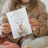 Schattigee banny met eieren in mand en eierenjacht kaart