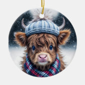 Schattigee banyard koe dier Rustieke boerderij lan Keramisch Ornament (Voorkant)