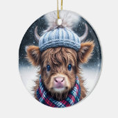 Schattigee banyard koe dier Rustieke boerderij lan Keramisch Ornament (Links)