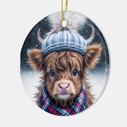 Schattigee banyard koe dier Rustieke boerderij lan Keramisch Ornament (Links)