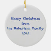 Schattigee banyard koe dier Rustieke boerderij lan Keramisch Ornament (Achterkant)