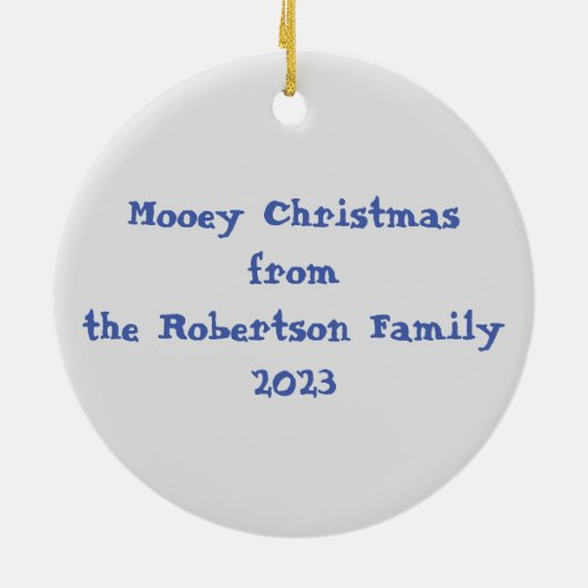 Schattigee banyard koe dier Rustieke boerderij lan Keramisch Ornament (Achterkant)