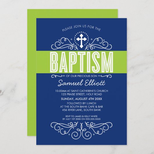 SCHATTIGEE BAPTISM sierlijke wervelingen gedurfd m Kaart (Voorkant / Achterkant)