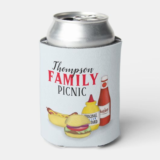 Schattigee Barbeque Picknick Familie Reunion Custo Blikjeskoeler (Blikje Voorkant)