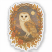Schattigee Barn Owl Sticker voor Laptops, Journals (Voorkant)