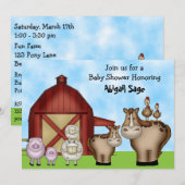 Schattigee Barnyard Boerderij Animal Baby Shower U Kaart (Voorkant / Achterkant)