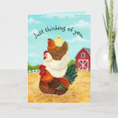 Schattigee Barnyard Chickens Stack Denken aan jou Kaart (Voorkant)