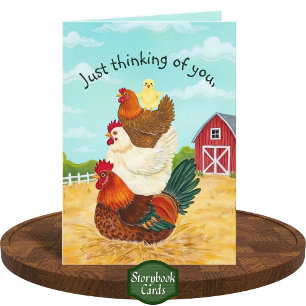 Schattigee Barnyard Chickens Stack Denken aan jou Kaart