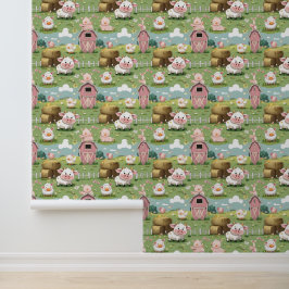 Schattigee Barnyard Friends Peel en Stick Behang