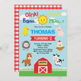 Schattigee Barnyard Verjaardag Petting Farm Animal Kaart