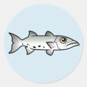 Schattigee Barracuda Ronde Sticker (Voorkant)