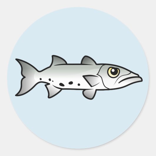 Schattigee Barracuda Ronde Sticker (Voorkant)