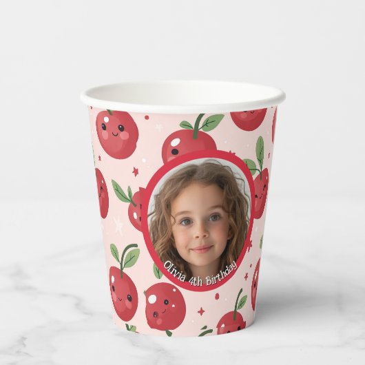 Schattigee Barry Custom foto en naam Papier Papieren Bekers (Achterkant)