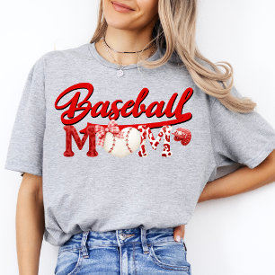 Schattigee Baseball Mom Game Day Modern Cheer Moth T-shirt