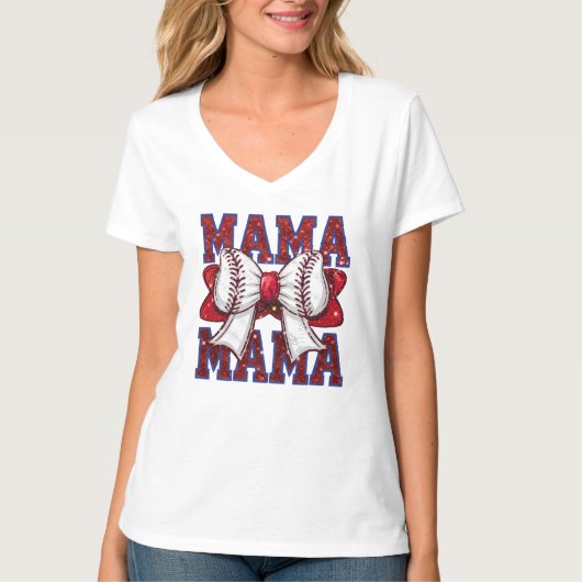 Schattigee Baseball sport Mama T-shirt (Voorkant)