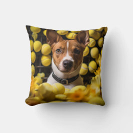 🐕 Schattigee Basenji puppy met tennisballen Kussen