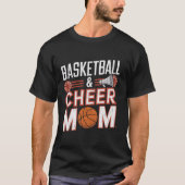 Schattigee basketbal juichen moeder basketbal en j t-shirt (Voorkant)