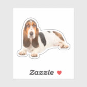 Schattigee Basset Hound Hondenras Shape Sticker (Vel)