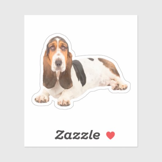 Schattigee Basset Hound Hondenras Shape Sticker (Vel)