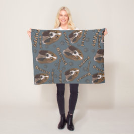 Schattigee Basset Hound Puppy Fleece Deken