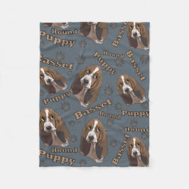 Schattigee Basset Hound Puppy Fleece Deken