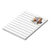 Schattigee Basset Hound Puppy Zittend Met Bloemen Notitieblok (Linkerzijde)