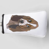 Schattigee Basset-puppy Golfheadcover (Voorkant)