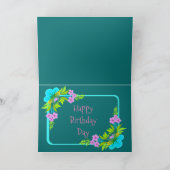 Schattigee Basset Puppy Op Bloemrijke Verjaardag D Kaart (Binnen)