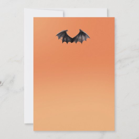 Schattigee Bat en Pompoen Halloween Party Kaart (Achterkant)