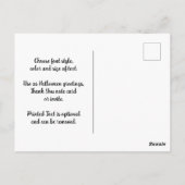 Schattigee Bat en Volle Maan Halloween Briefkaart (Achterkant)