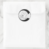 Schattigee Bat en Volle Maan Halloween Ronde Sticker (Tas)