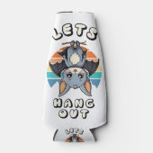 Schattigee Bat Hanging en Retro Sunset | Laten we Flesjeskoeler (Voorkant)