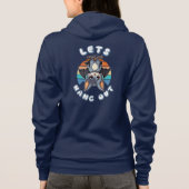 Schattigee Bat Hanging en Retro Sunset | Laten we Hoodie (Achterkant)