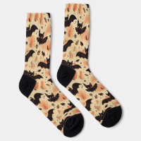 Schattigee Bat Retro Halloween Pattern Sokken