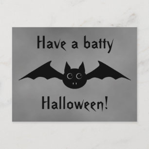 Schattigee batty Halloween vampier vleermuis met g Briefkaart