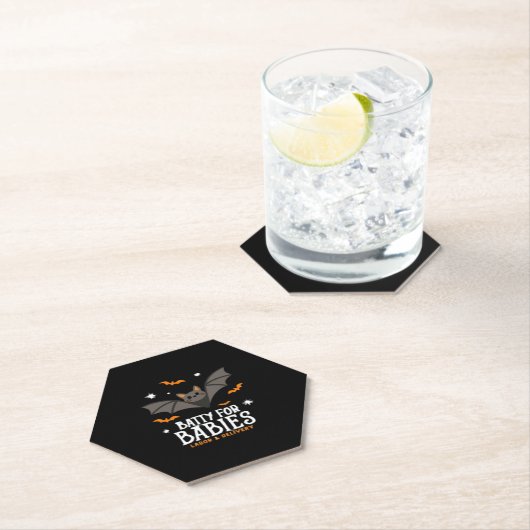 Schattigee Batty voor baby's Arbeid en bevalling V Kartonnen Onderzetters (Insitu)